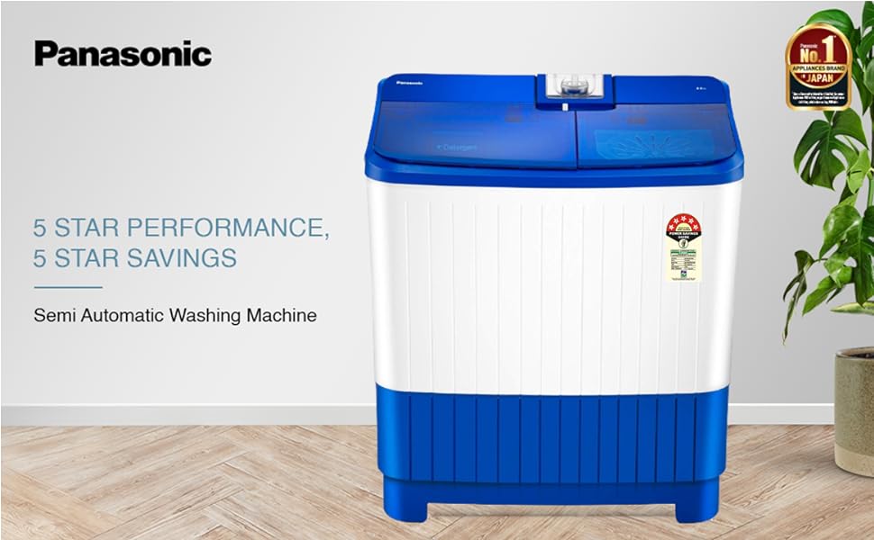 Panasonic 7 kg Semi Automatic Machine in Blu and White NA-W70L7ANP