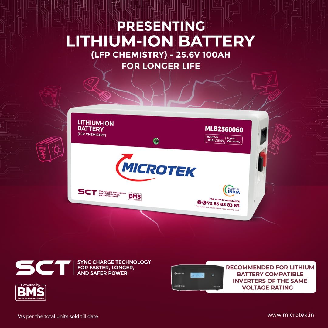 Microtek Lithium Ion Battery MLB2560060 100Ah/25.6V