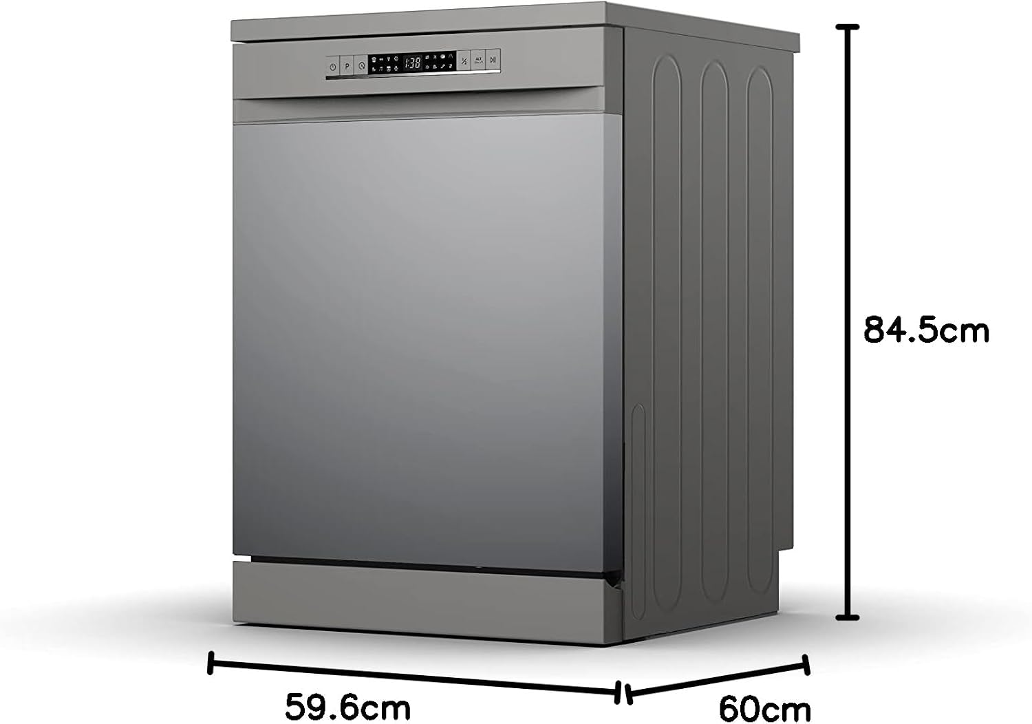 Hisense, 15 Place Setting Free Standing Dishwasher (HS623E90G) - Silver