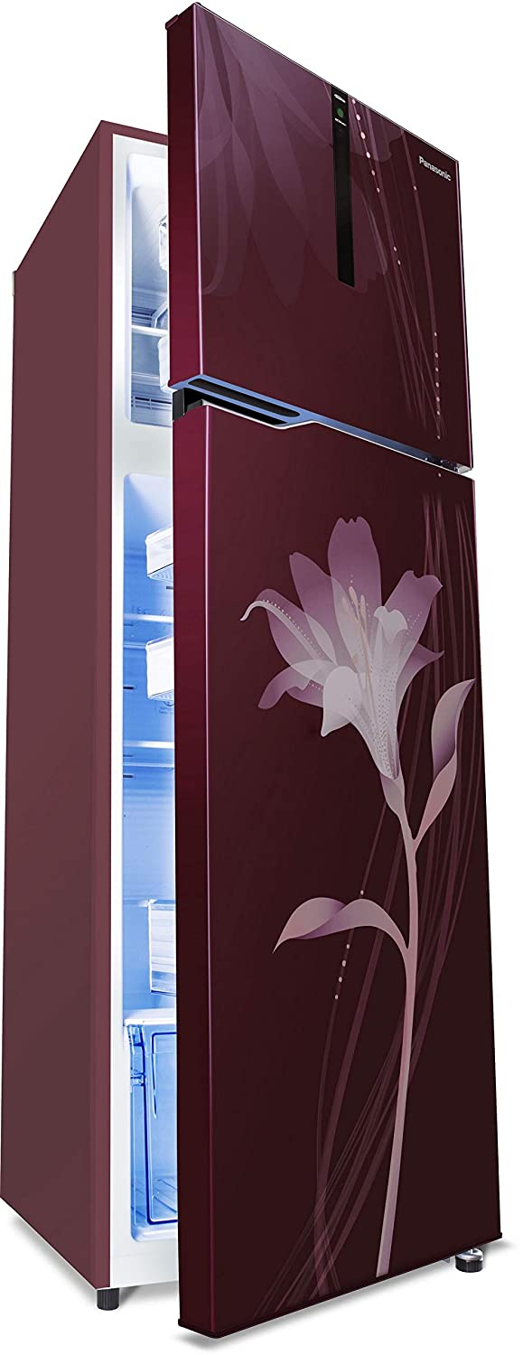 Panasonic 336L Double Door NR-BG341PLW3 Lily Floral Wine