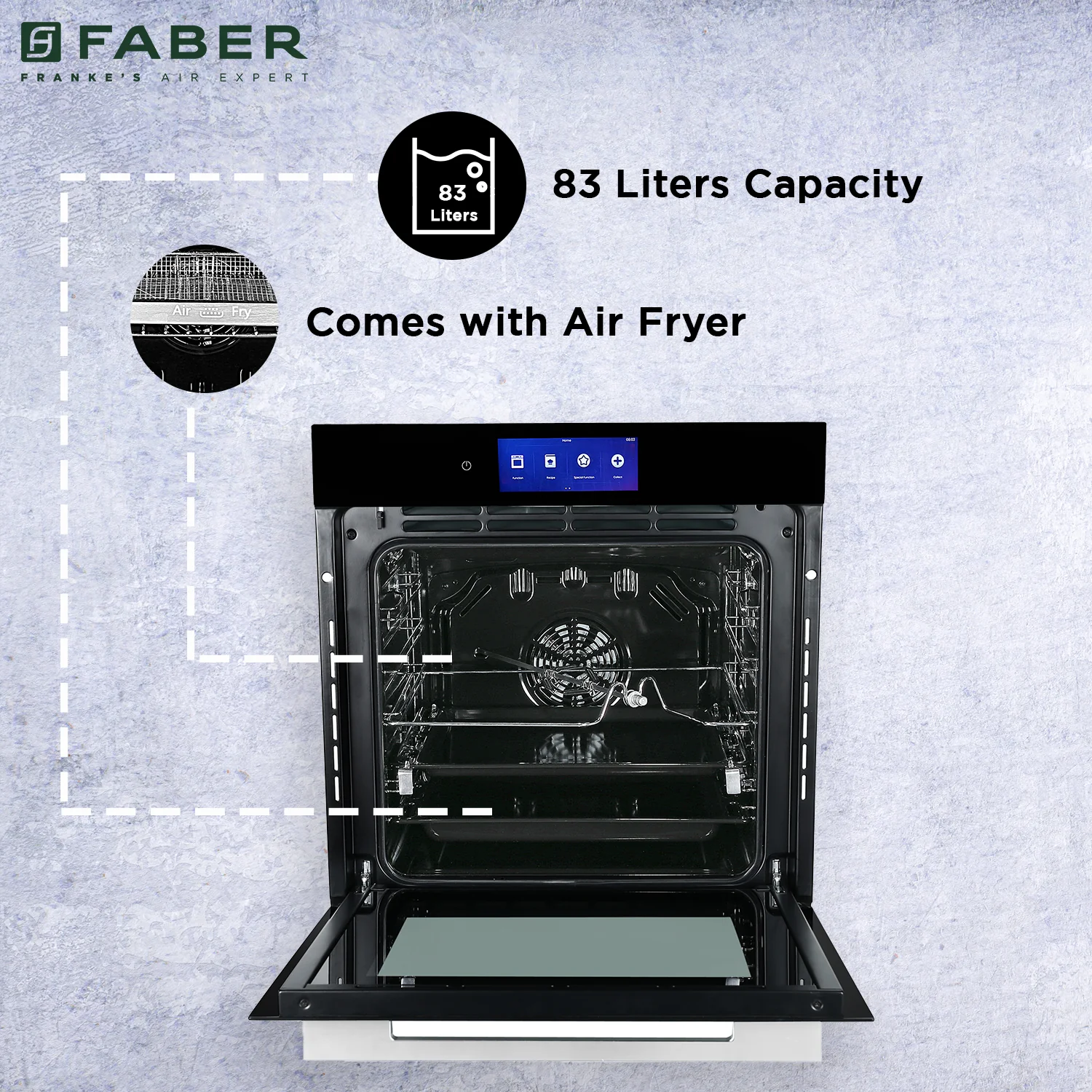 Faber Built In Oven 83 Litres, 18 Cooking Function FBIO 83L 18F TFT BK-N