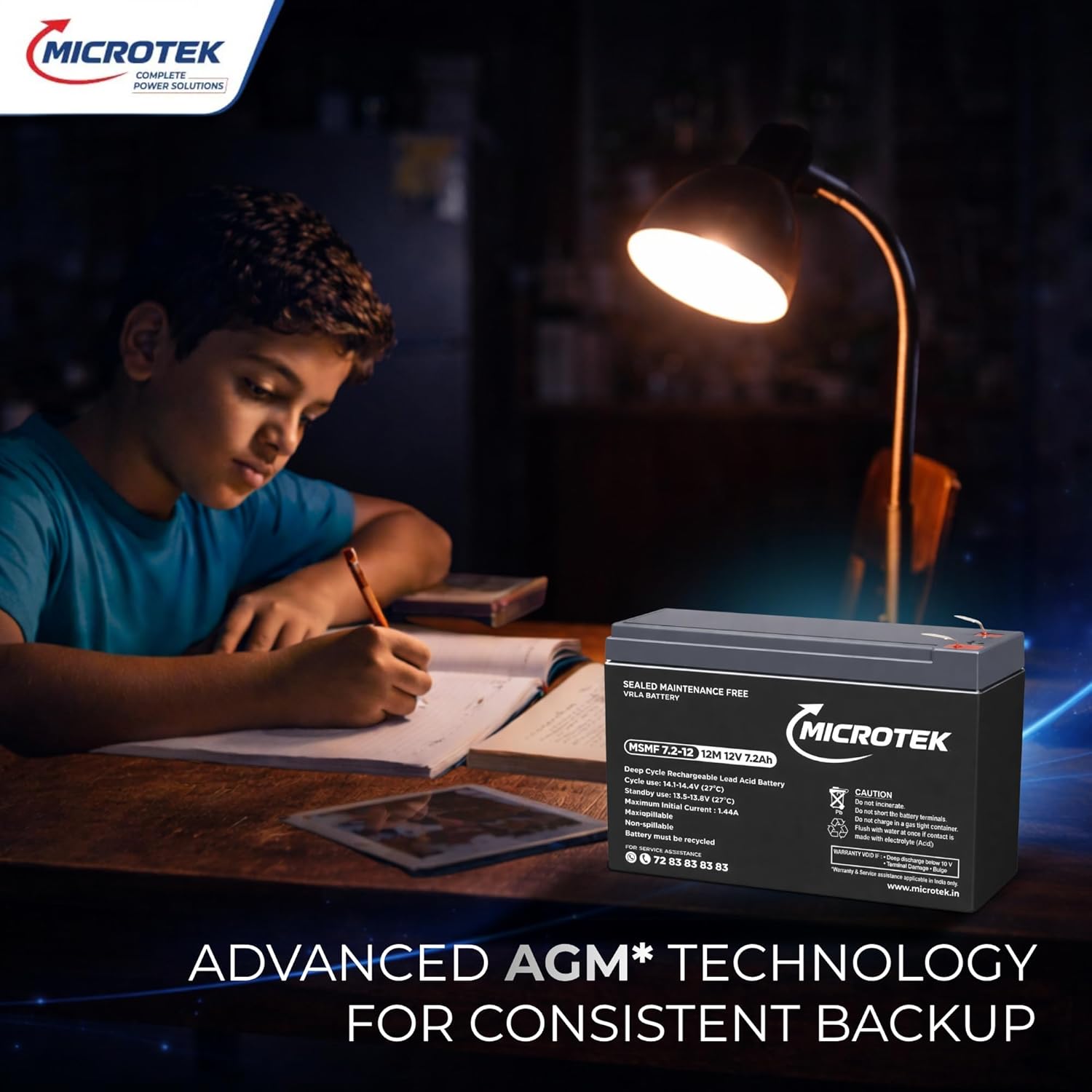 Microtek 7.2 AH UPS BATTERY MTK 7.2-12