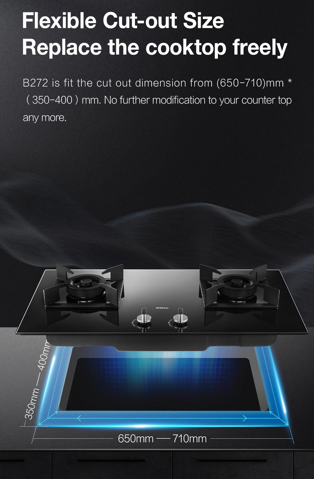 ROBAM Hob JZ(Y/T)-B272 with Flame failure device 2 Burner