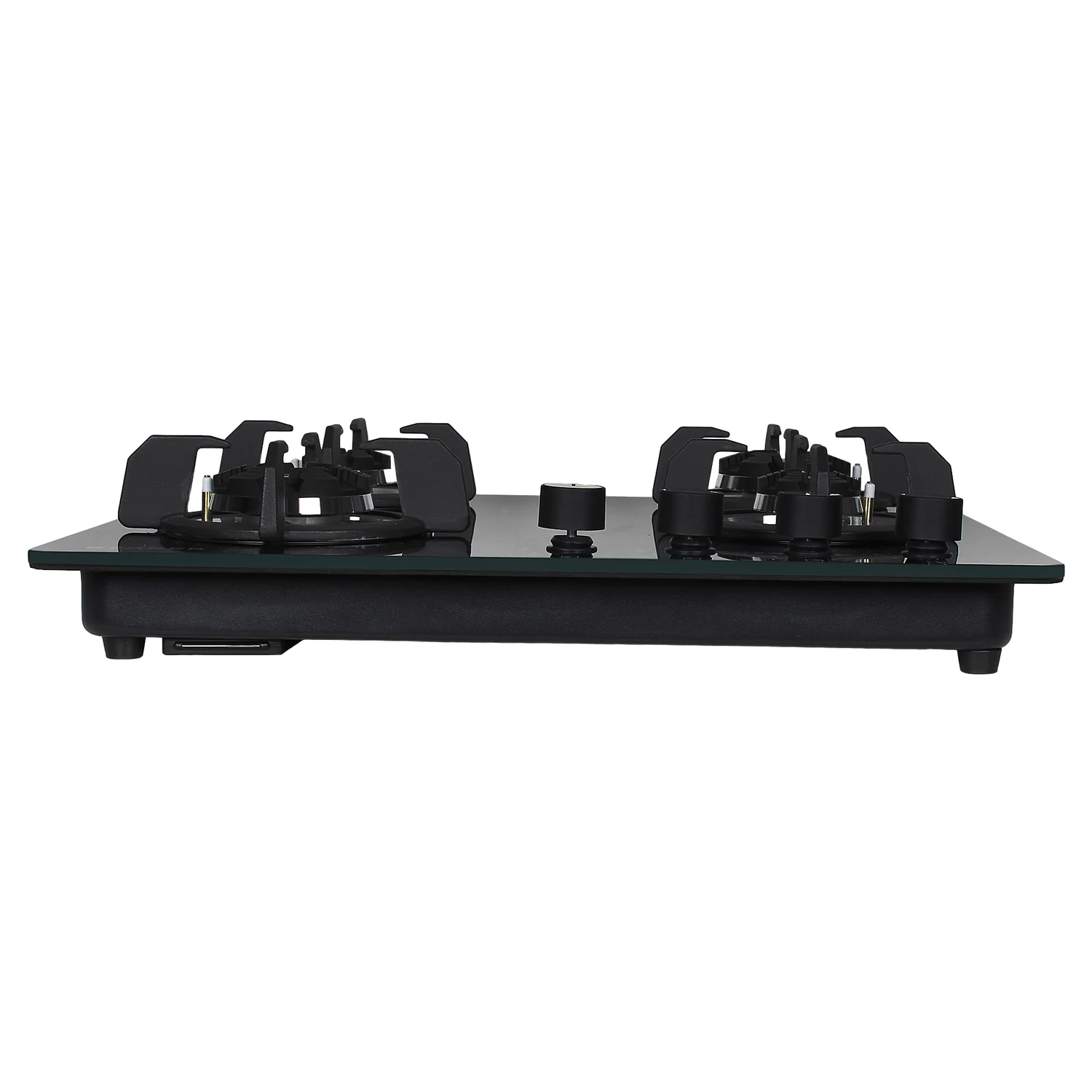 Faber Hob Maxus HT 604 CRS BR CI AI- 4 Burner, 60cm, Flame Failure Device For Safety, Full Brass Burner, 8mm Black Tempered Glass