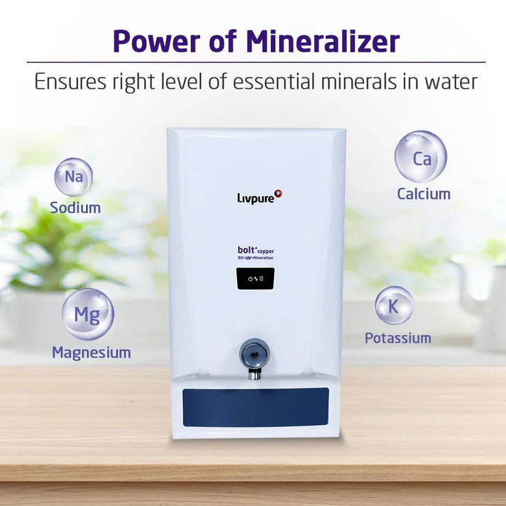 Livpure Bolt+ Copper RO+UV+Mineraliser 7 Litres water Purifier