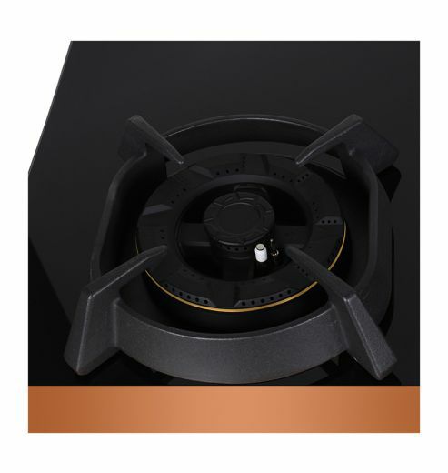 Faber Hob Utopia Pro HT 783 BR CI - 3 Burner, 78cm, Flame Failure Device For Safety, Full Brass Burner, 8mm Black Tempered Glass