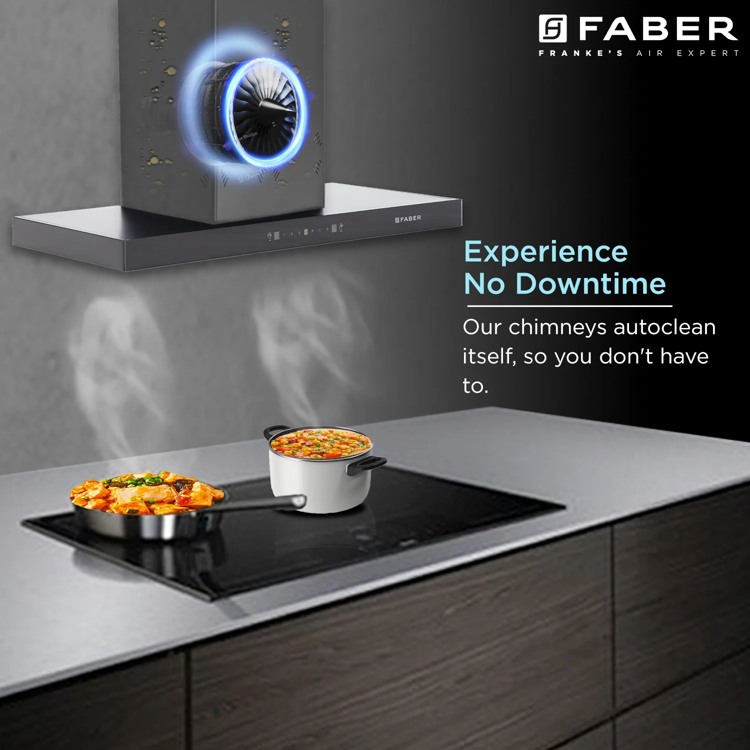 Faber Hood Cygnus IND HC SC FL BK 90, Auto Clean,Touch & Gesture Control