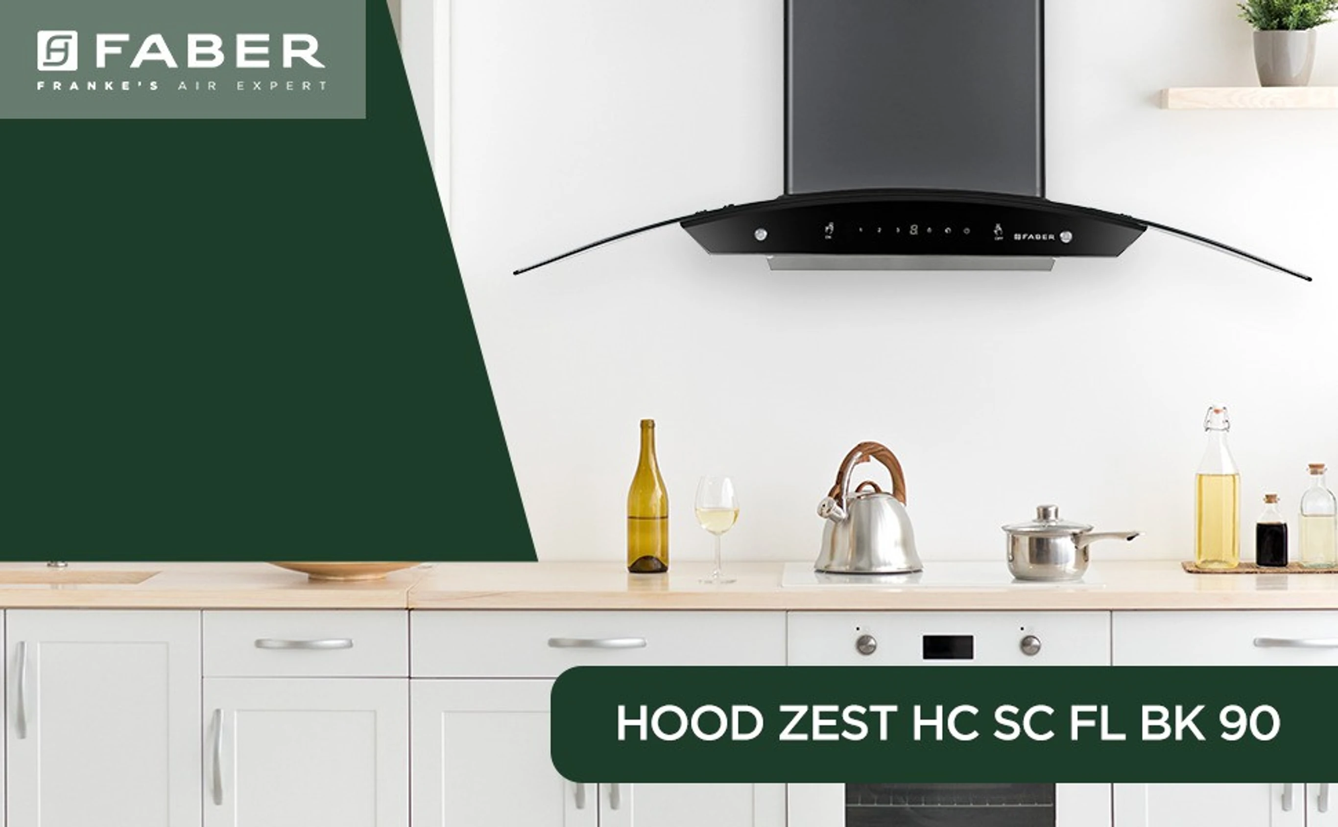 Faber Hood Zest IN HC SC FL BK 90, Auto Clean, Touch and Gesture control 90cm