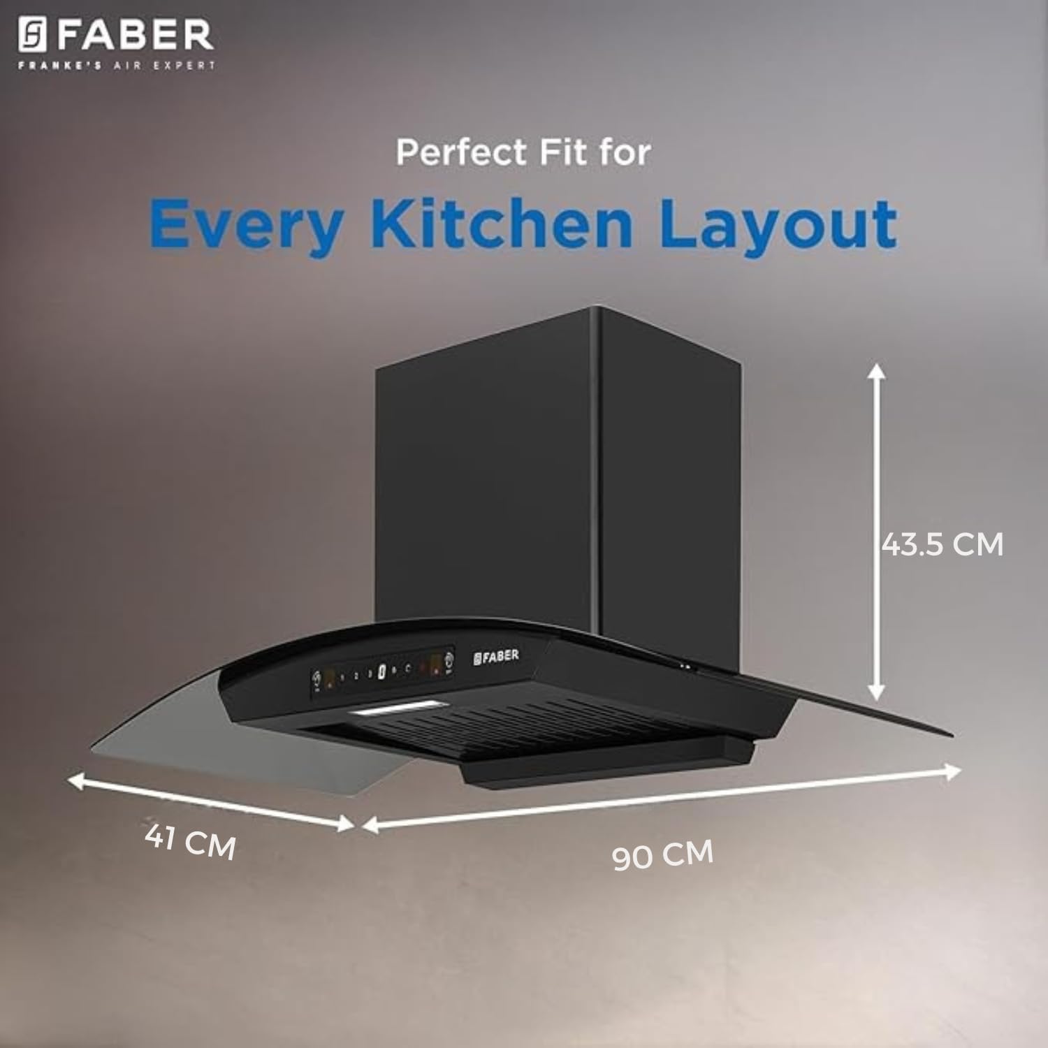 Faber Hood Polo IN HC SC BK 90, Auto Clean, Gesture Control, Filterless 90cm