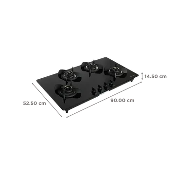 Faber Hob Ultima Plus HT904 CRS BR CI AI |  Top 4 Burner 90cm 