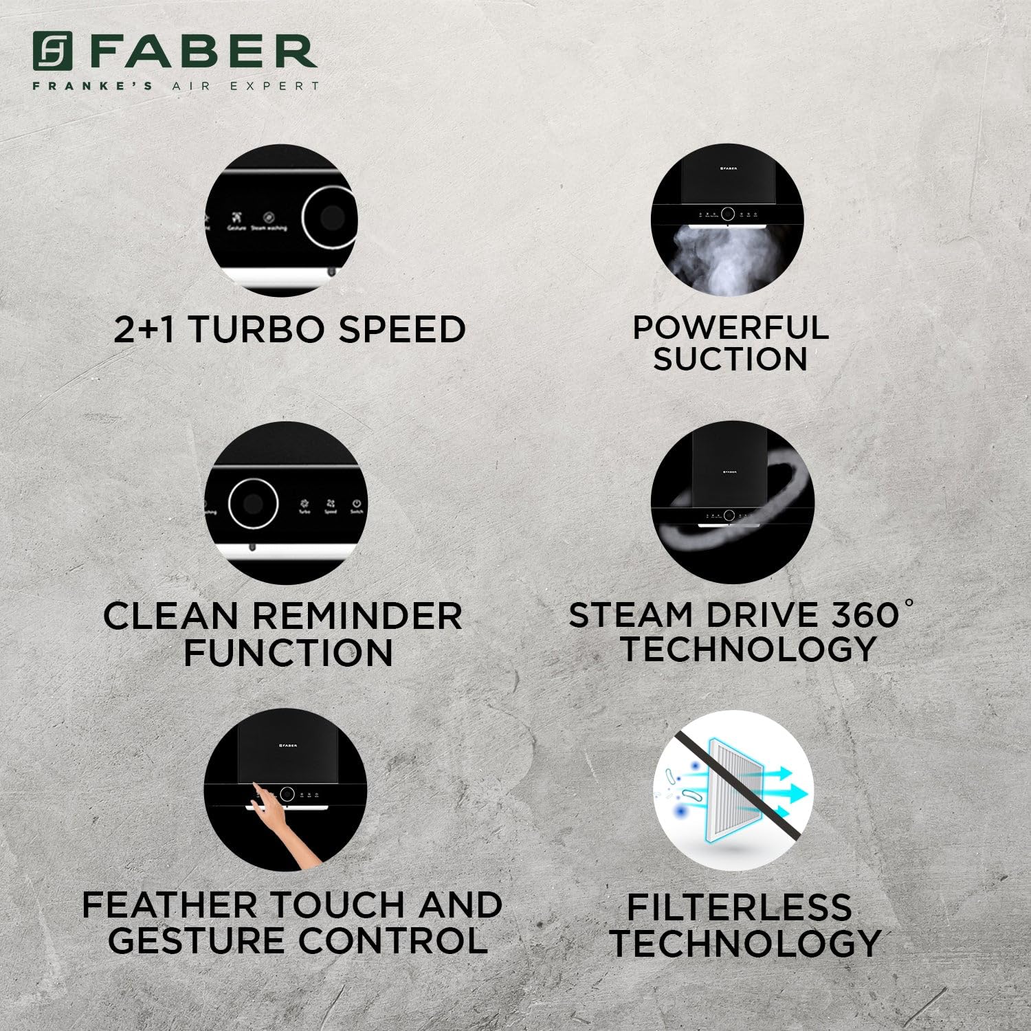 Faber Hood Thunder Bolt FL SW SC BK 90, Steam Auto Clean, 90cm
