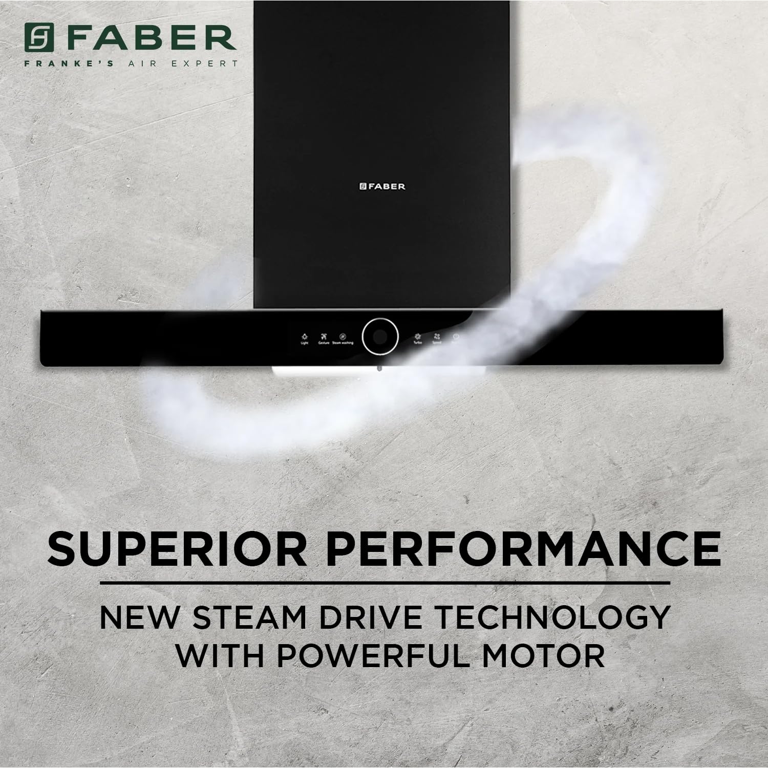 Faber Hood Thunder Bolt FL SW SC BK 90, Steam Auto Clean, 90cm