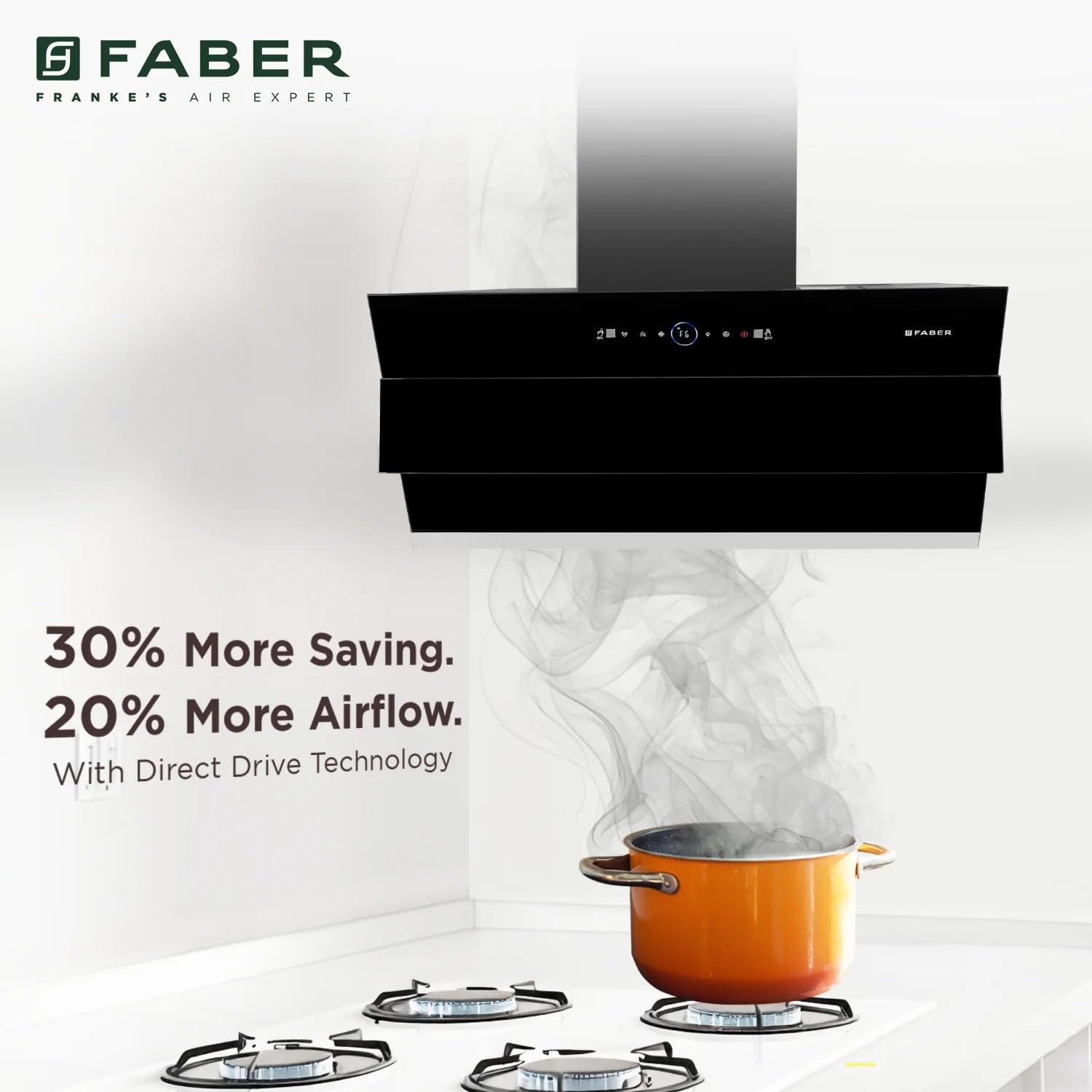 Faber Hood COMET BLDC FL HC BK 90, Auto Clean 90cm