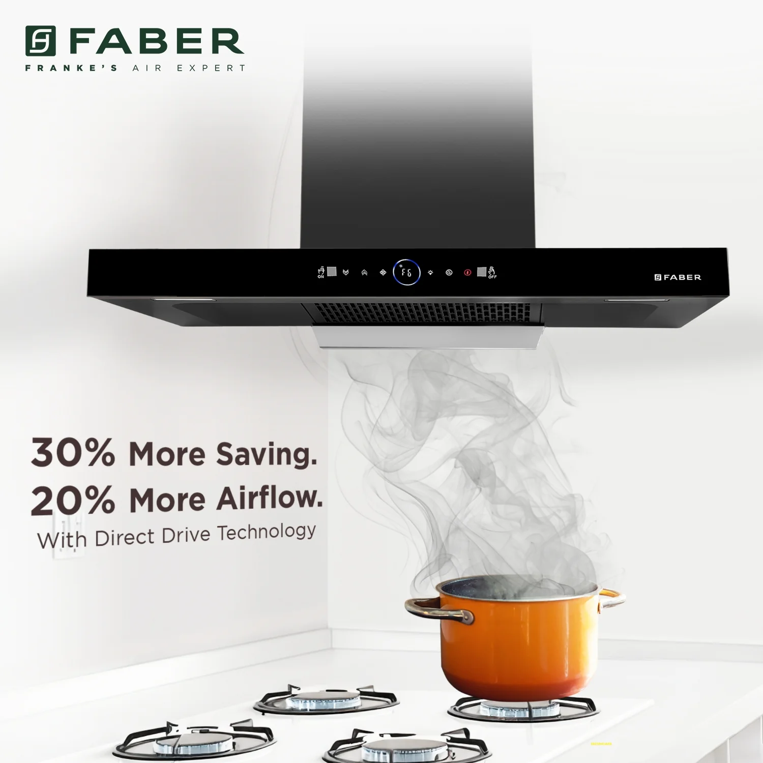 Faber Hood Dazzle BLDC FL HC BK 90, BLDC Motor, Auto Clean 90cm