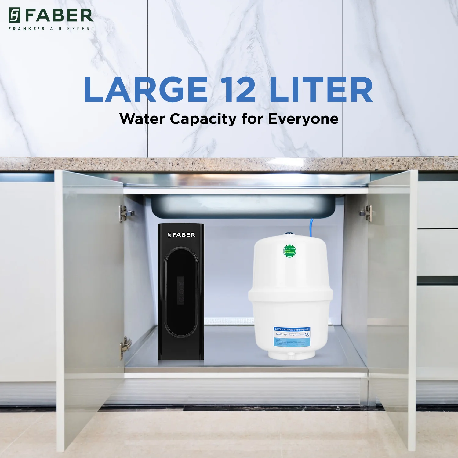 Faber UTS Elite, Under Sink RO+UV+ALKALINE Water Purifier