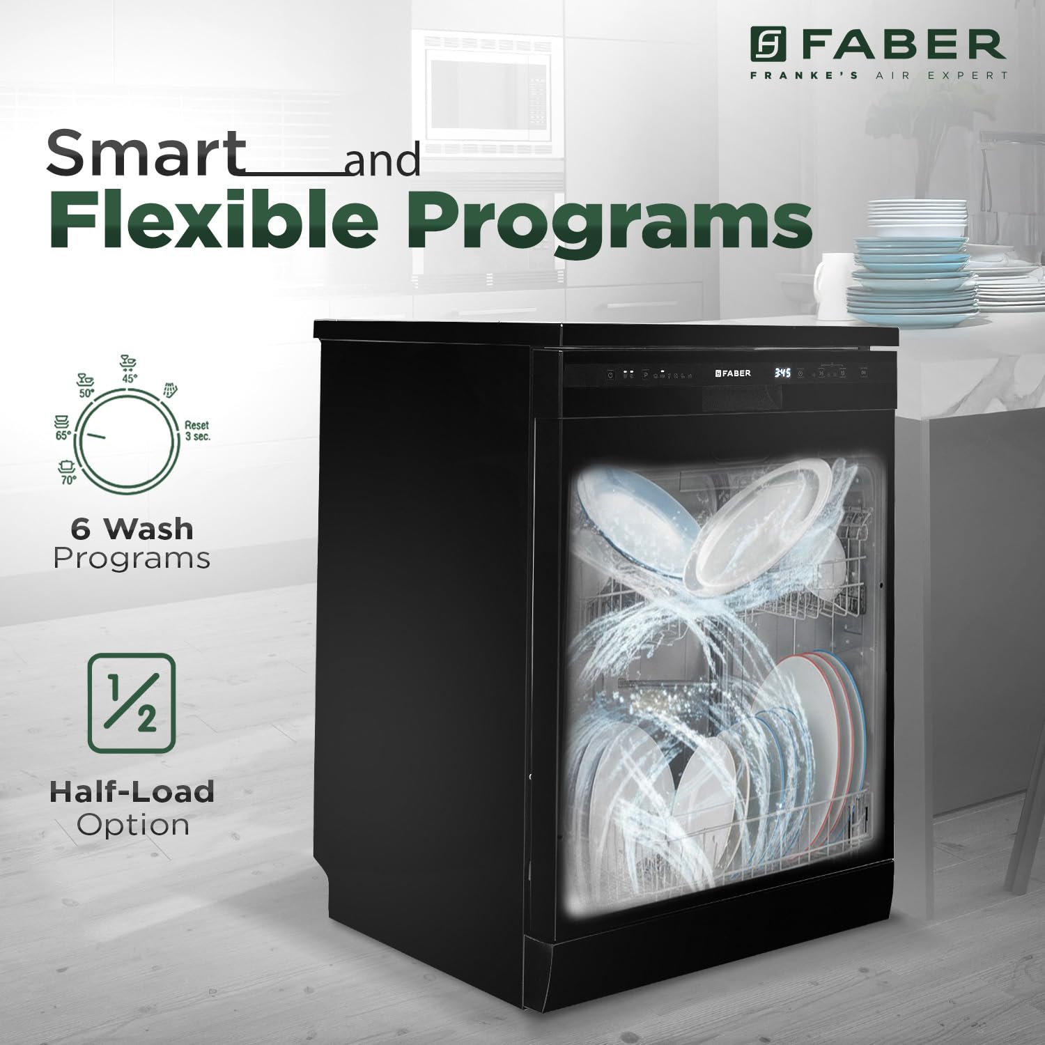 Faber 12 Place Settings Dishwasher FFSD 6PR 12S Neo- Black