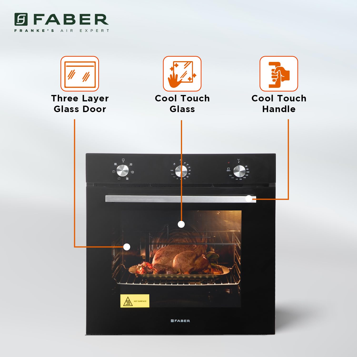 Faber Built In Oven 80 Litres, 6 Function FBIO 80L 6F- Black