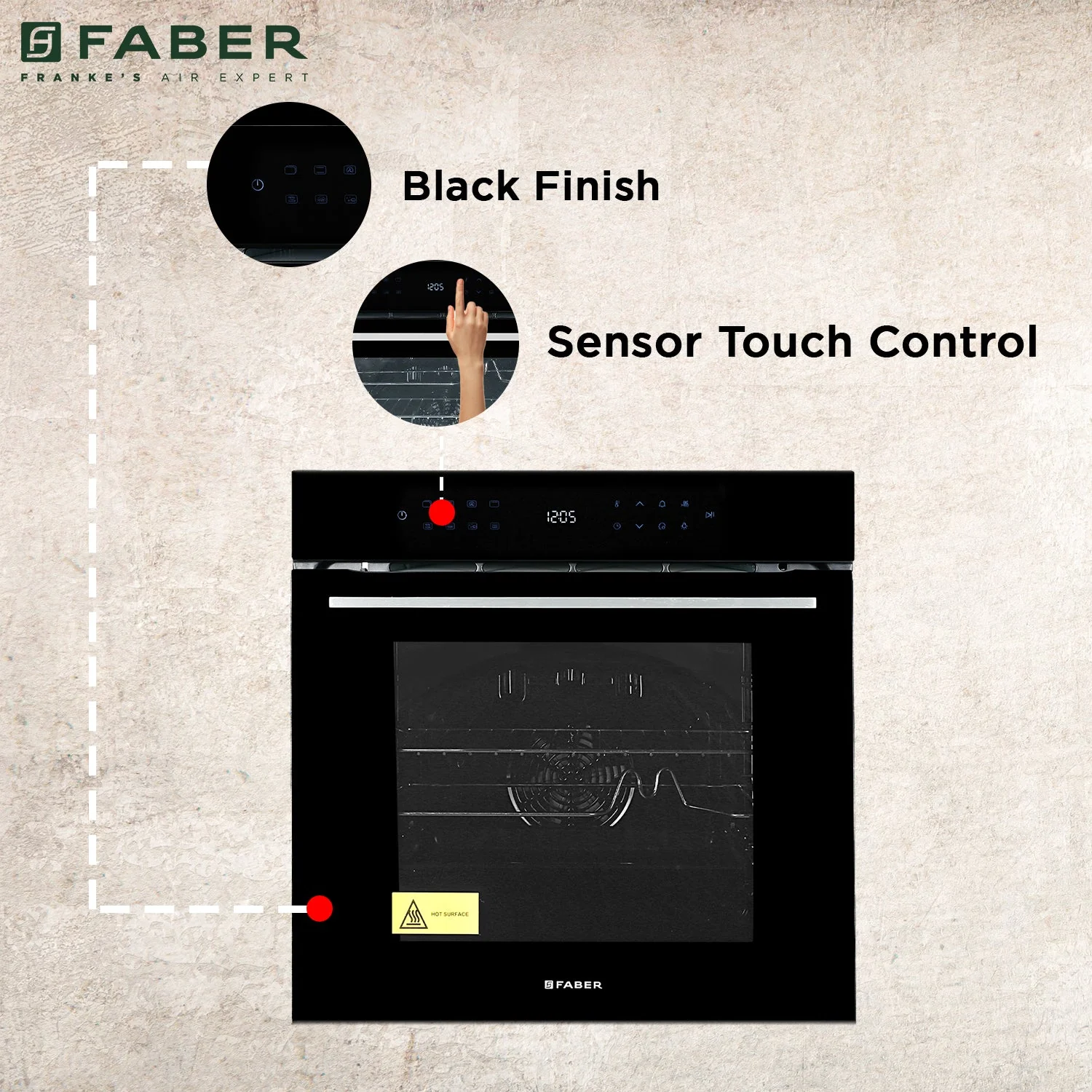  Faber Built In Oven 83 Litres FBIO 83L 15F BK- Black