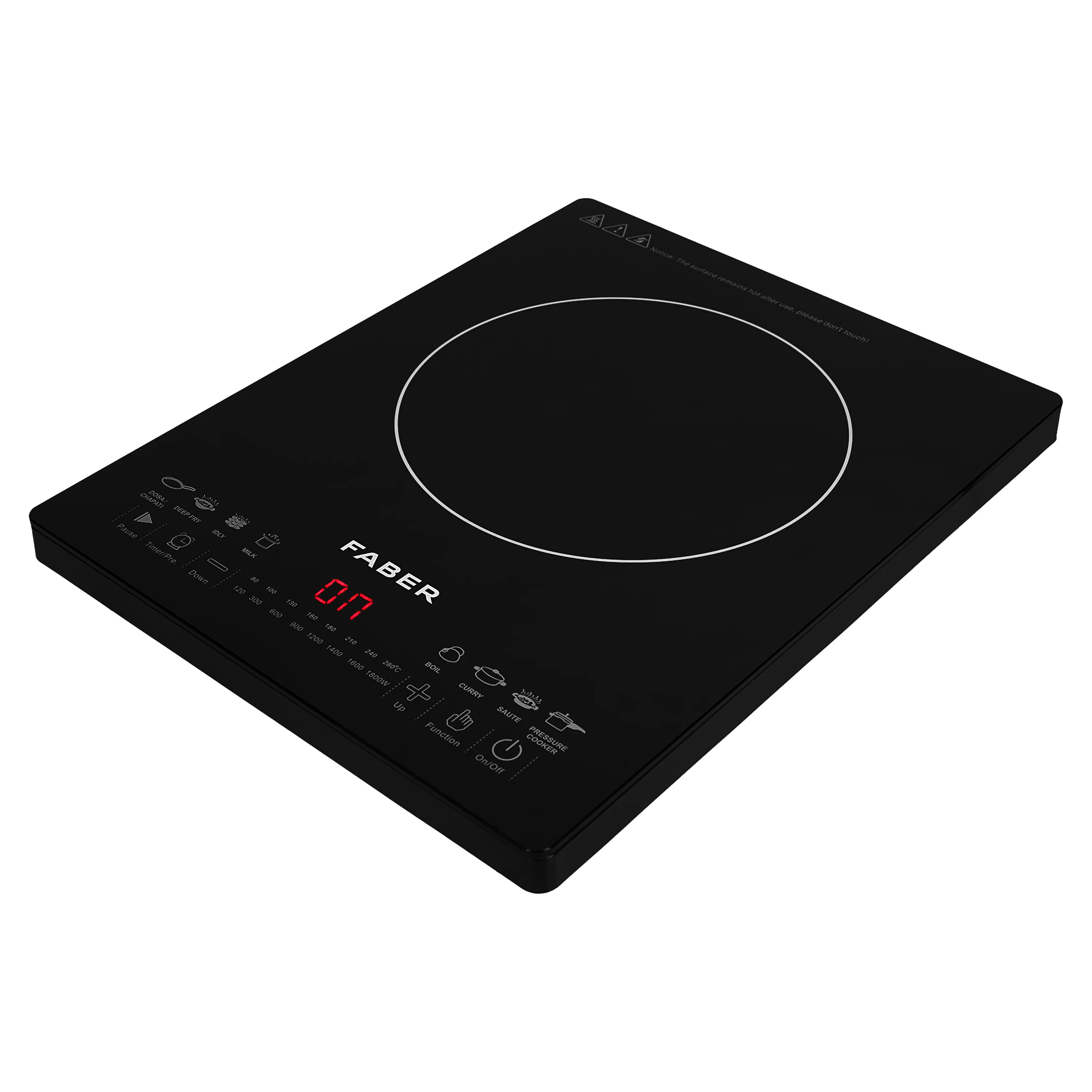 Faber Induction FIP REMO BK with auto pan detection, Overheating Protection - Black Crystal Glass