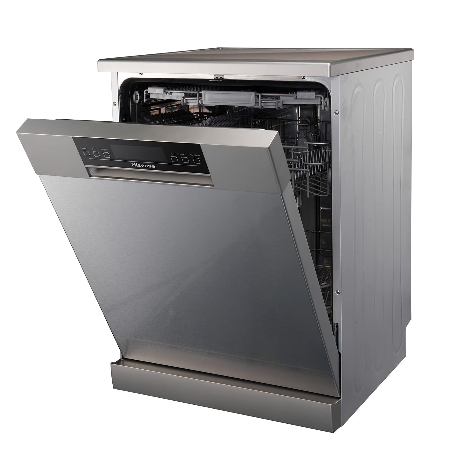Hisense Dishwasher 15 Place Settings Free Standing Dish Washer With LED Display Control Panel & Duel Zone Wash (Silver) H15DSS