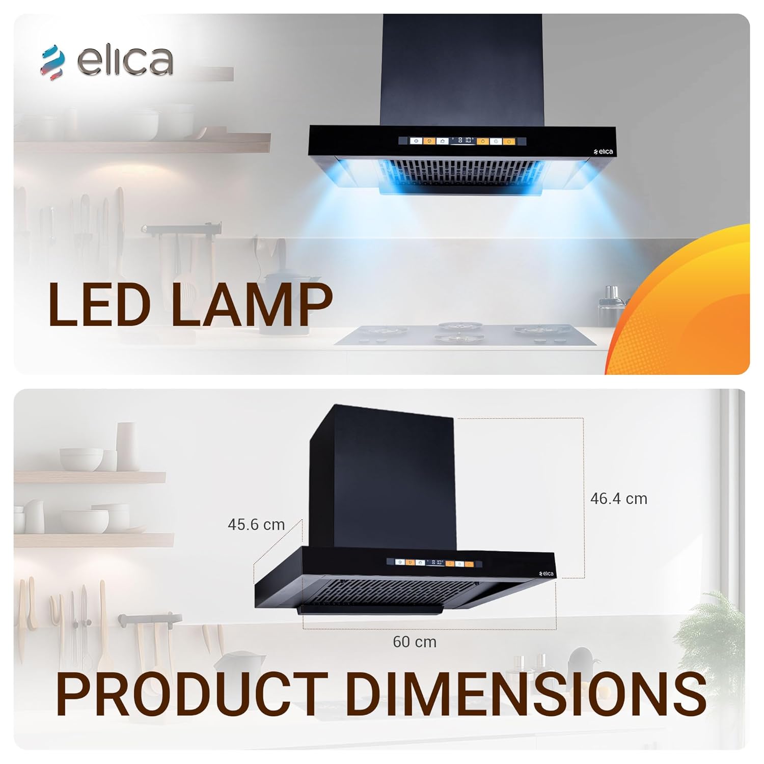 Elica T60/75/90 HS ORG FL HAC LTW MS NERO- 60CM