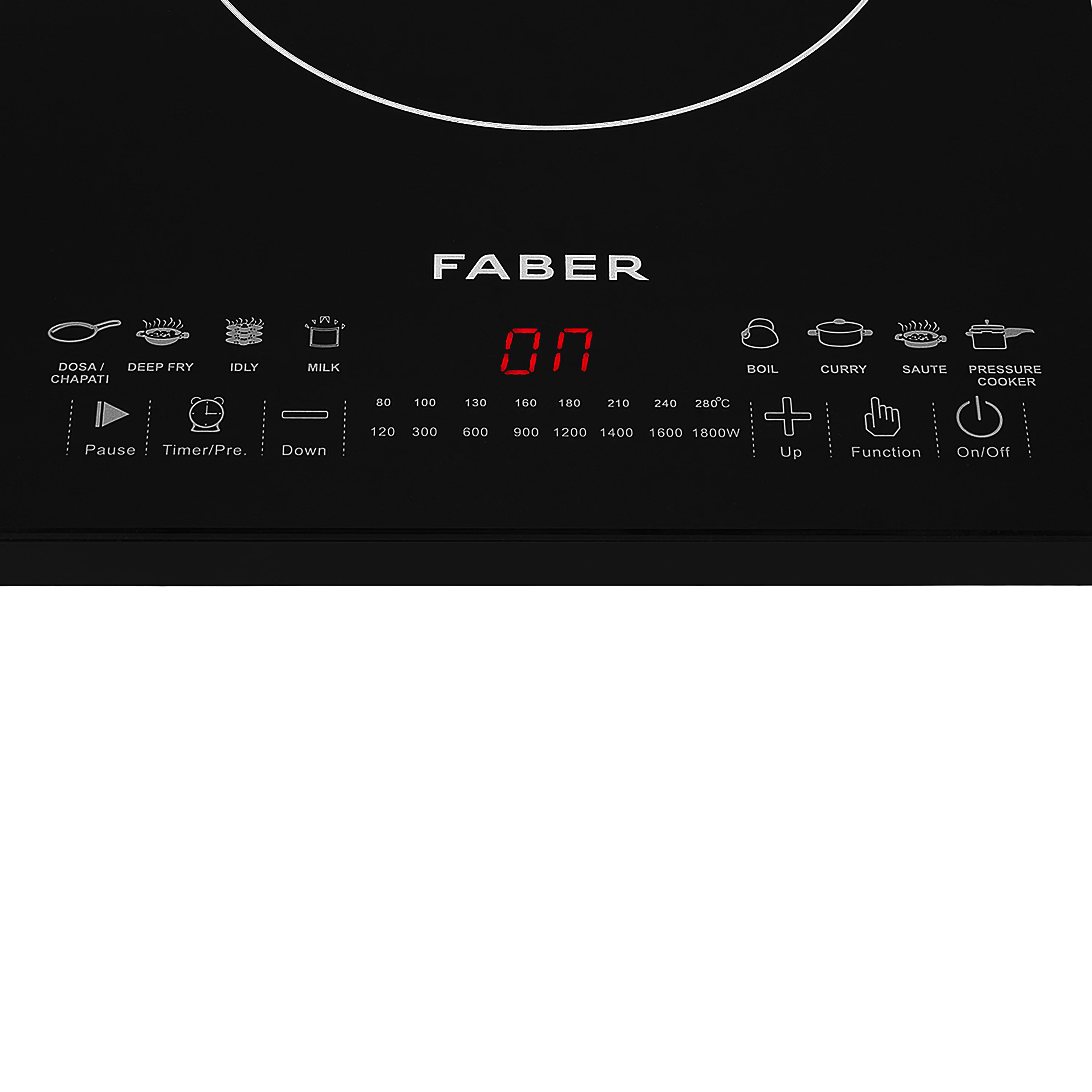 Faber Induction FIP REMO BK with auto pan detection, Overheating Protection - Black Crystal Glass