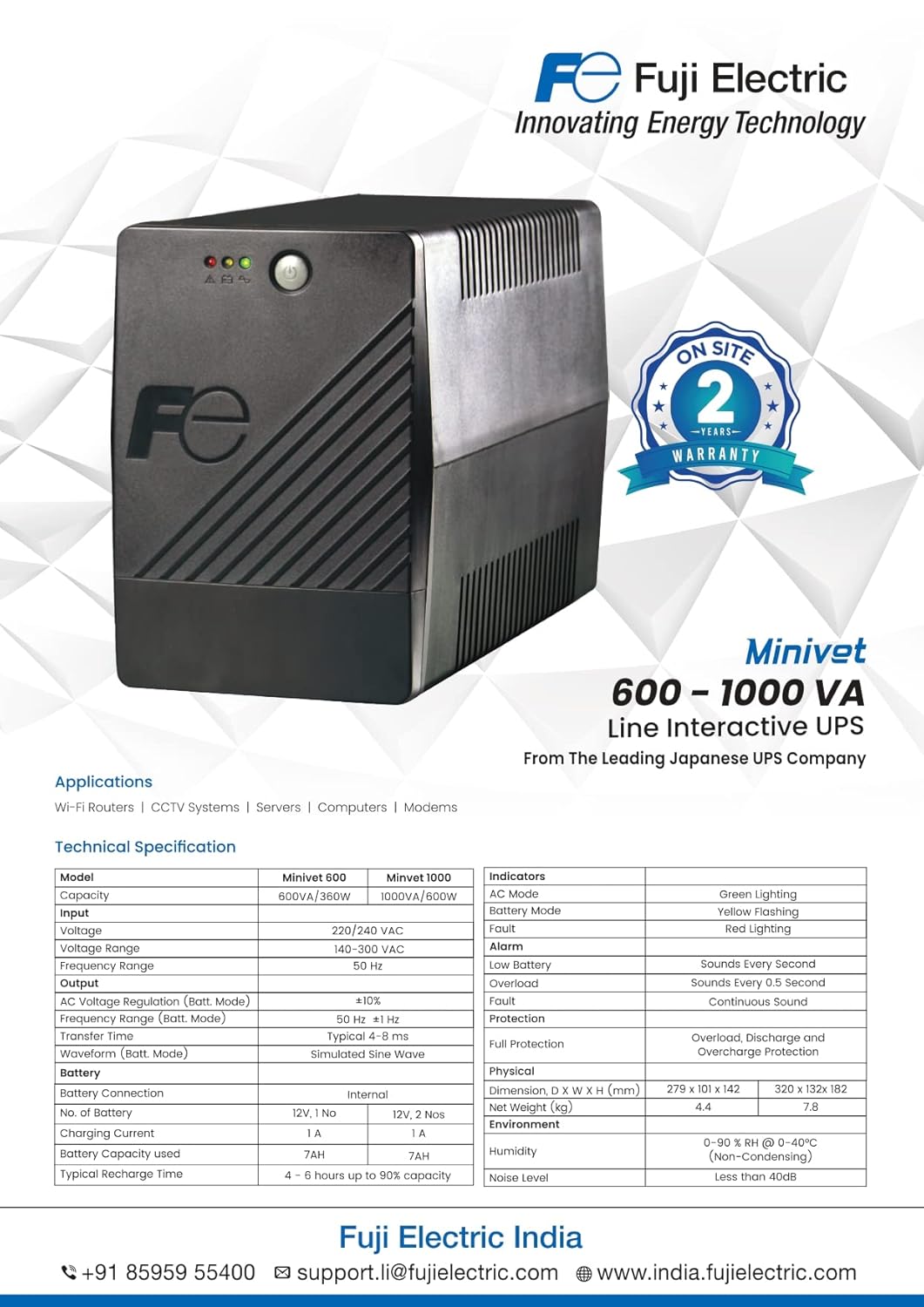 Fuji Electric LI-UPS Minivet 600VA/ 12V
