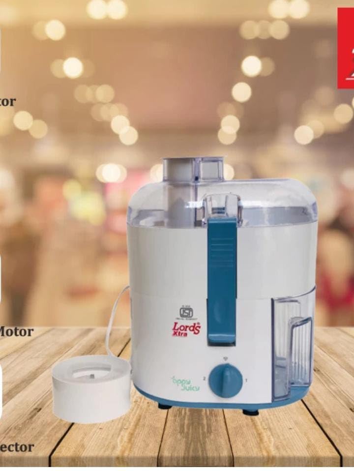Lords Xtra Appy 500watt Juicer with Xtra Power and Xtra Comfort, White 