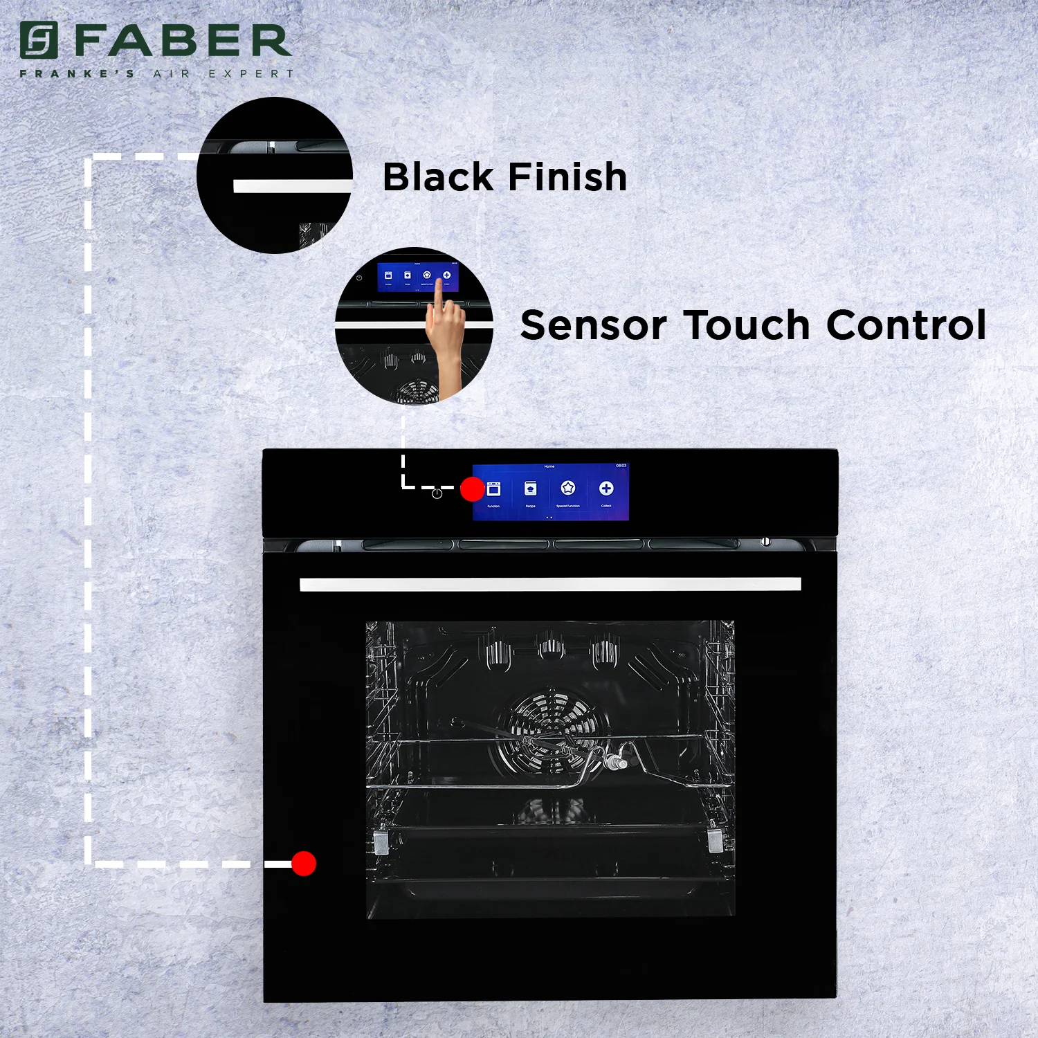 Faber Built In Oven 83 Litres, 18 Cooking Function FBIO 83L 18F TFT BK-N