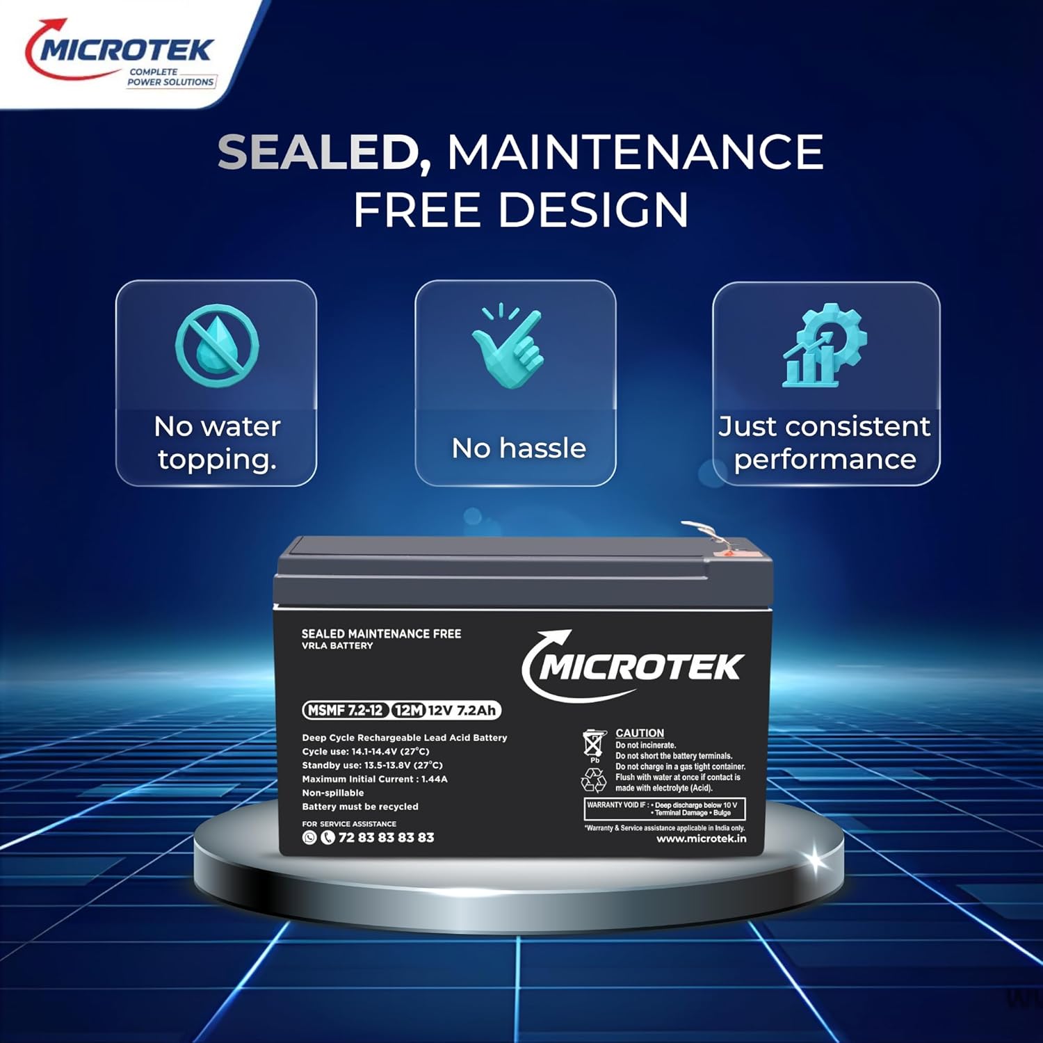 Microtek 7.2 AH UPS BATTERY MTK 7.2-12