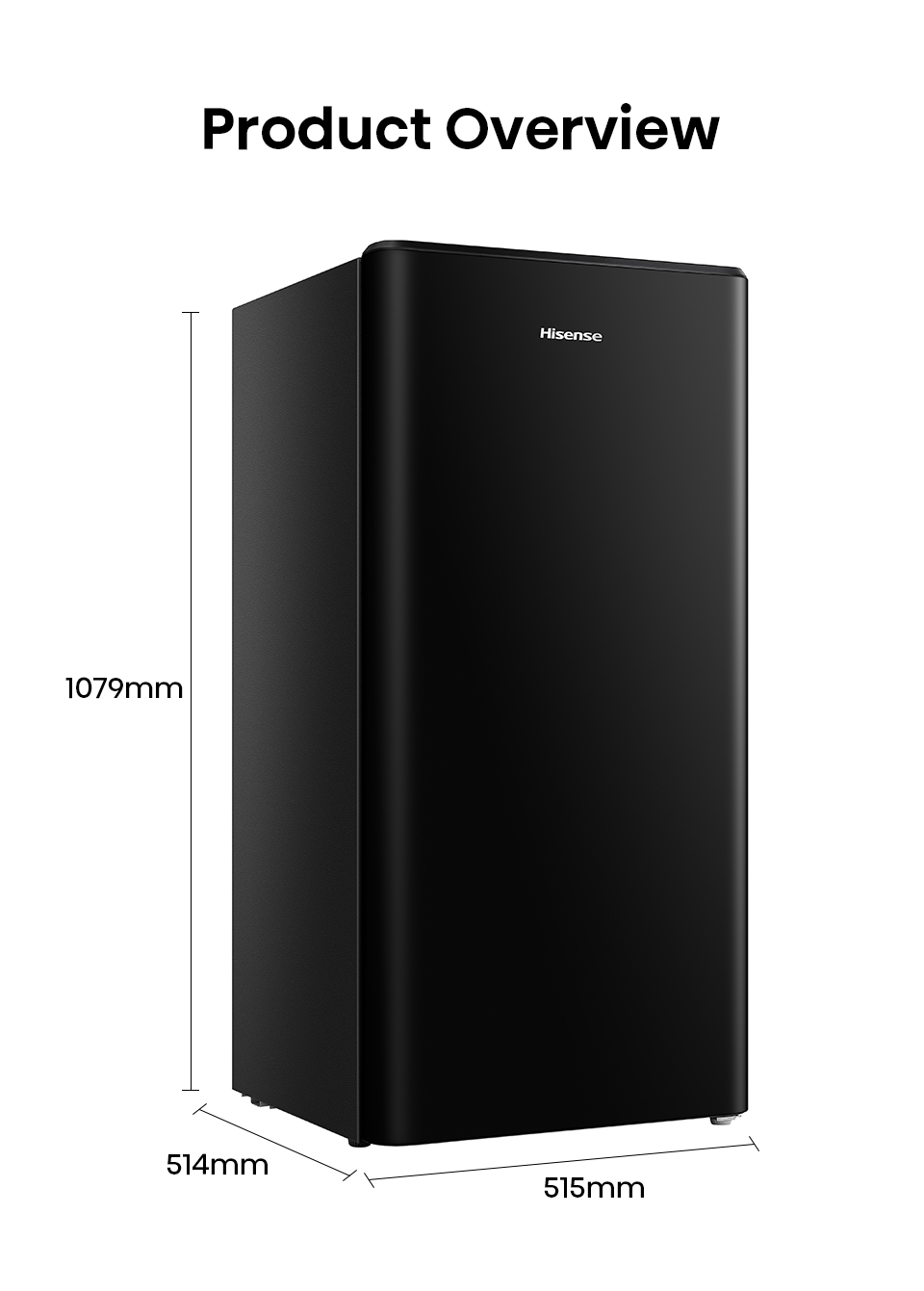 Hisense Refrigerator 180 Ltrs Single Door RR198D4IBN- Black