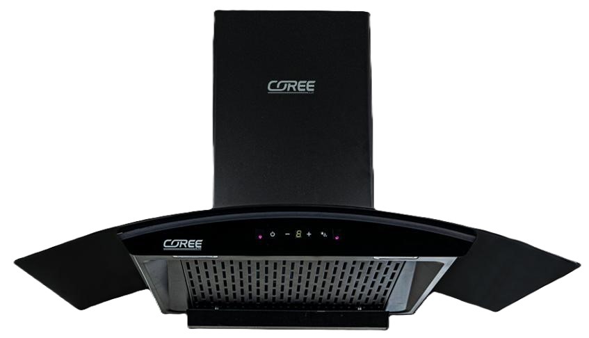 Core Chimney AERO 90cm Black Filterless | 1500m3/hr Suction