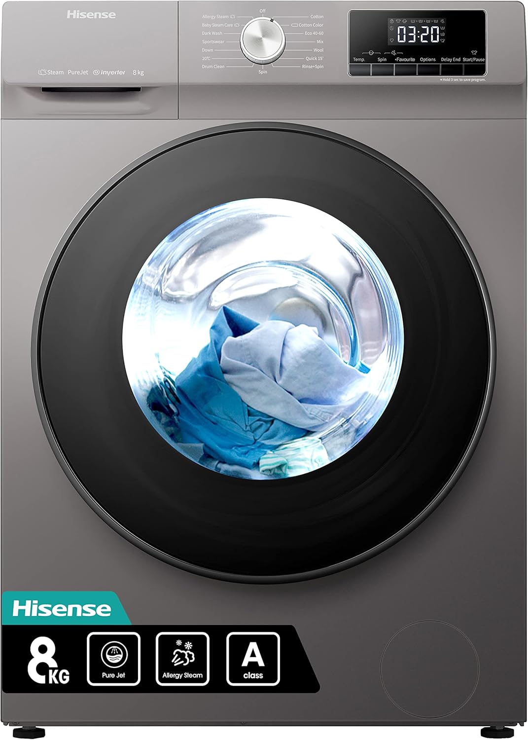 Hisense 8 Kg Big Door Washing Machine -WFQA8014EVJMT