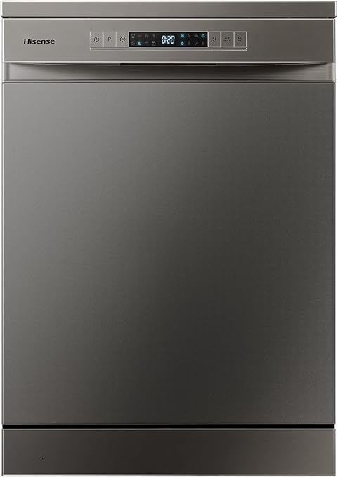 Hisense, 15 Place Setting Free Standing Dishwasher (HS623E90G) - Silver